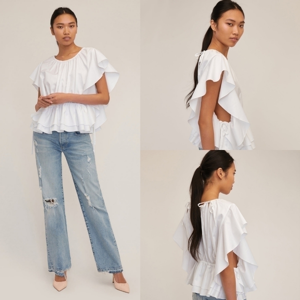 Marissa Webb White Lincoln Cotton Trapeze Top NWT
